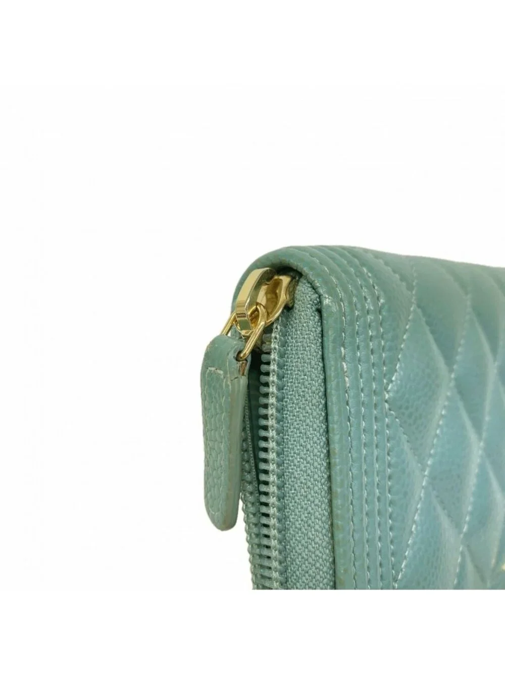 Chanel Wallet Boy Caviar Leather Blue Gold